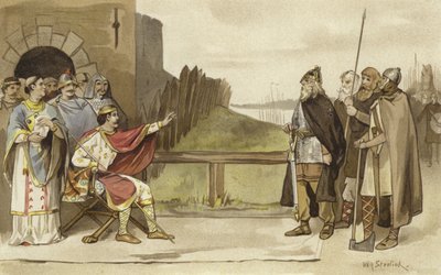 Meeting of Charles the Bald and Roruk the Norseman, Nijmegen, 870 by Willem II Steelink